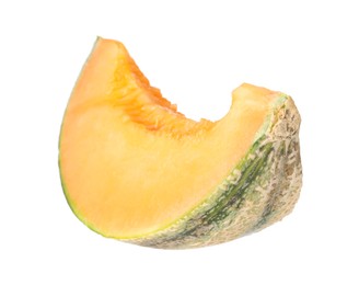 Photo of Piece of Cantaloupe melon isolated on white