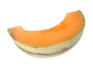 Photo of Piece of Cantaloupe melon isolated on white