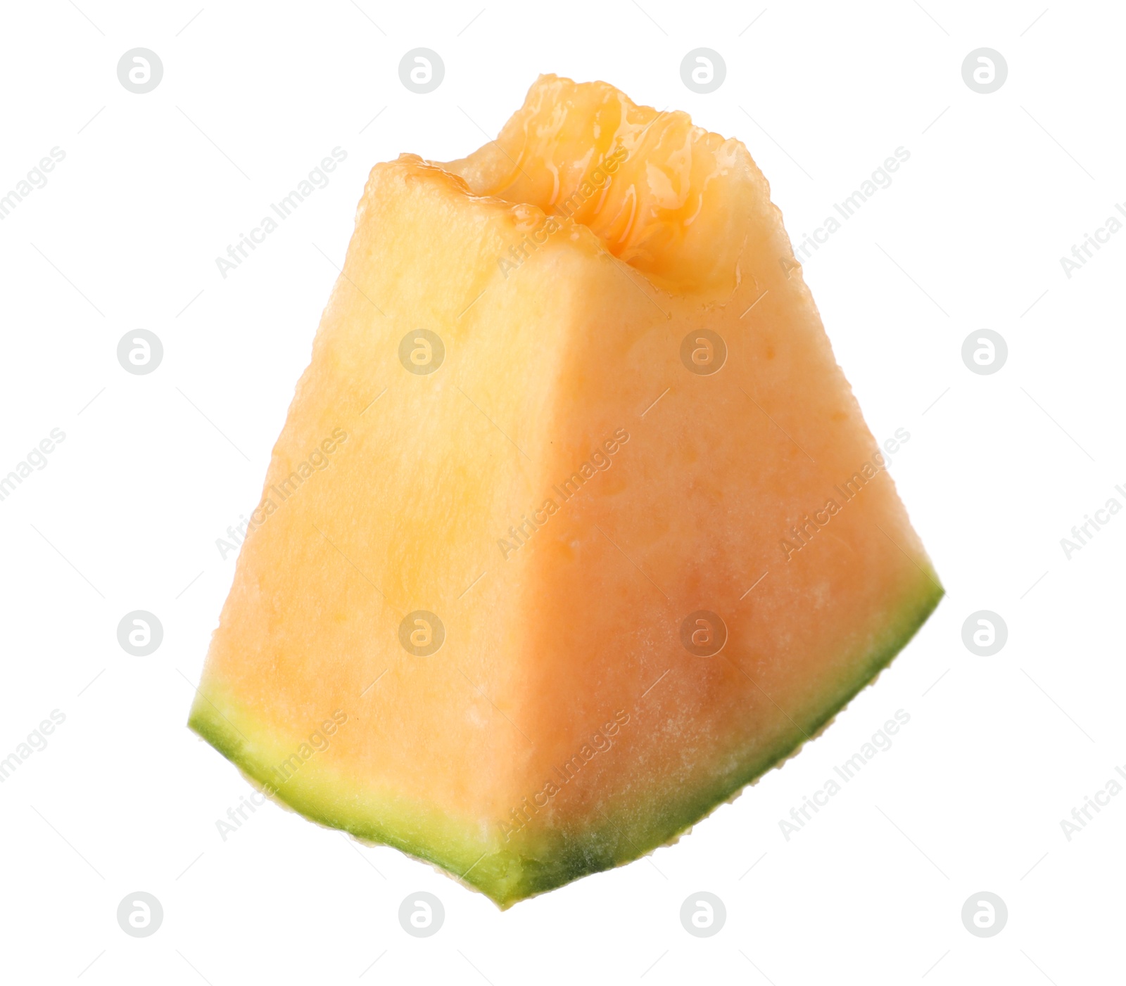 Photo of Piece of Cantaloupe melon isolated on white