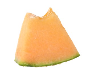 Photo of Piece of Cantaloupe melon isolated on white