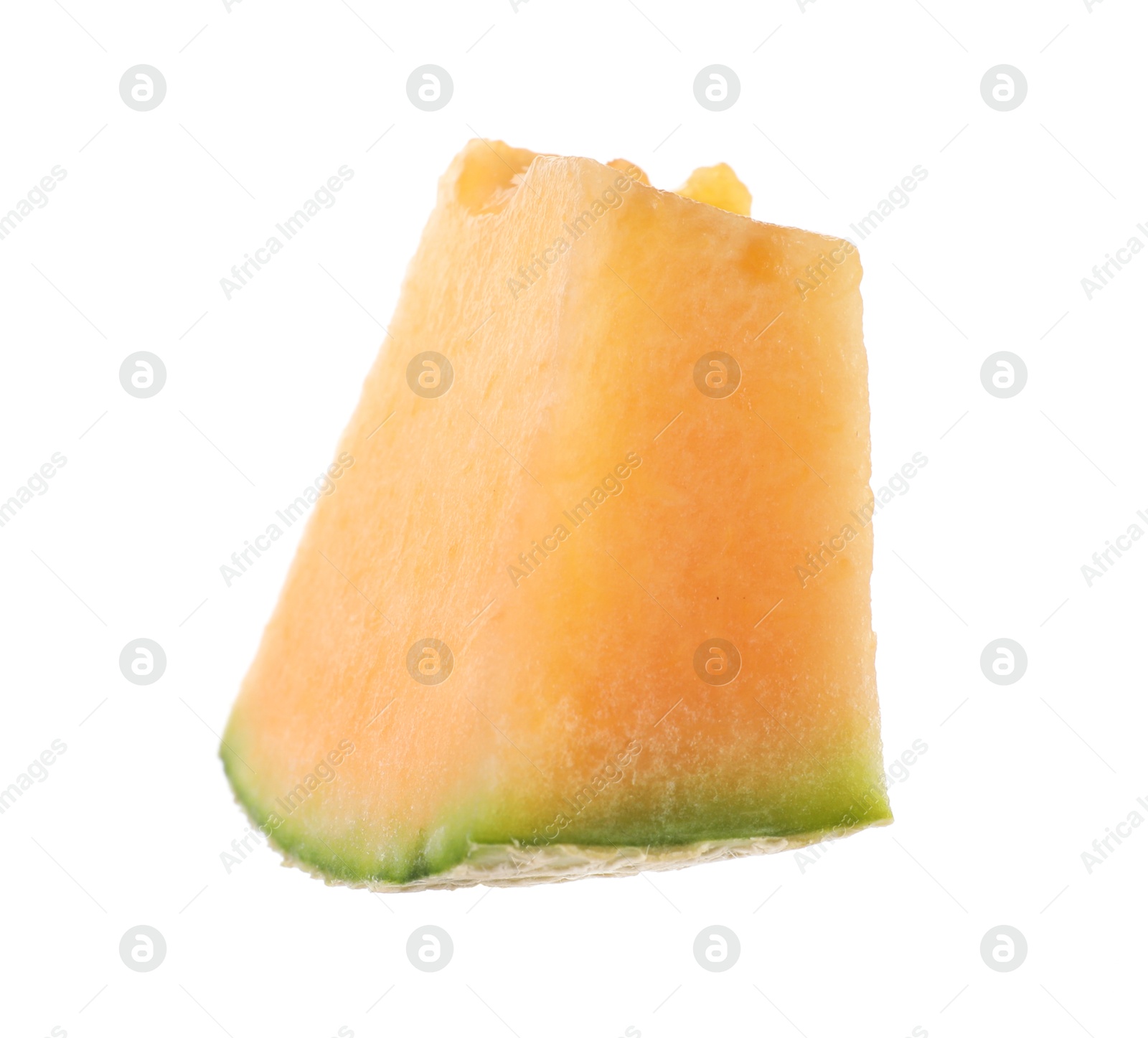 Photo of Piece of Cantaloupe melon isolated on white