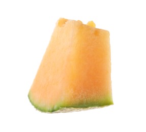 Photo of Piece of Cantaloupe melon isolated on white