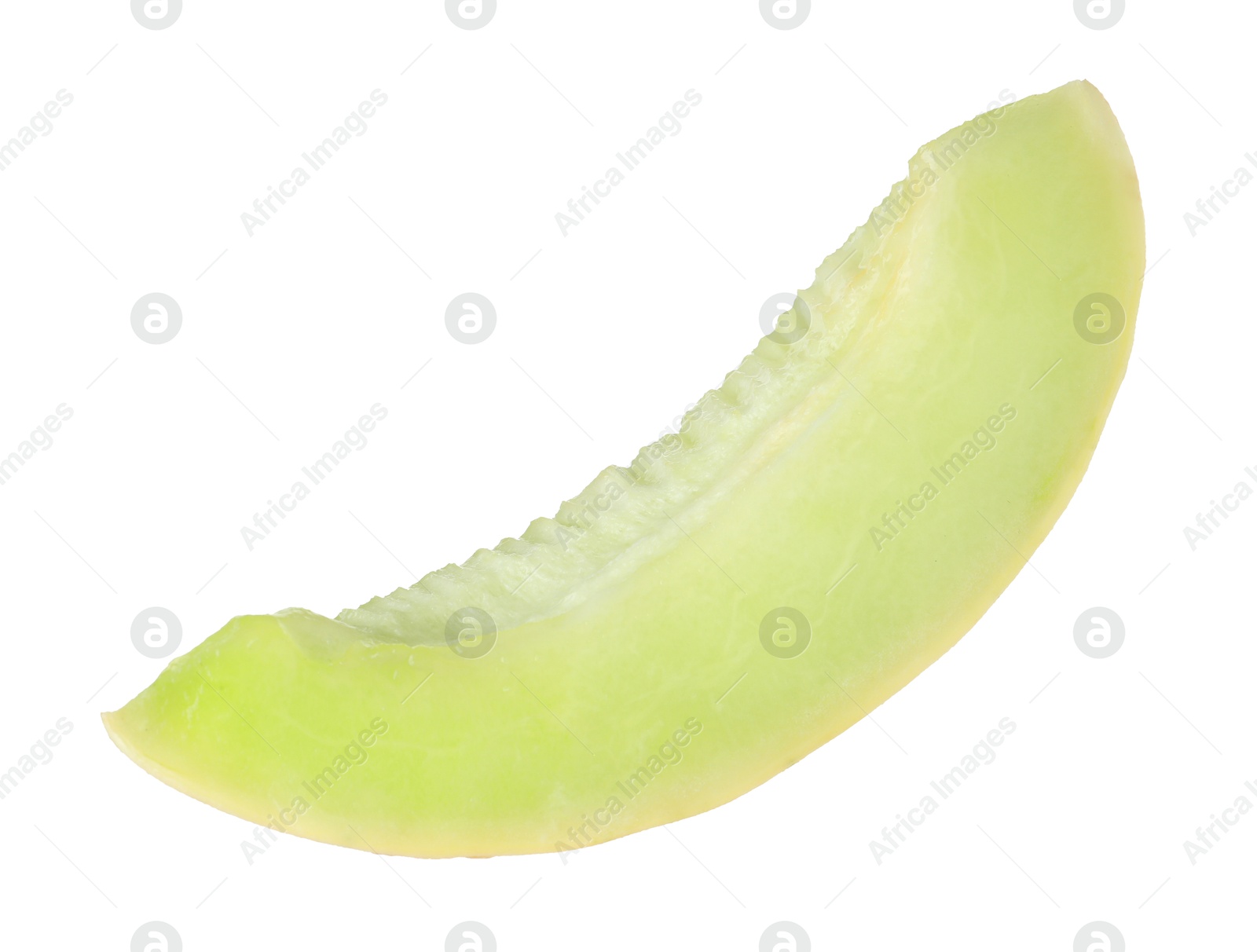 Photo of Slice of fresh honeydew melon isolated on white