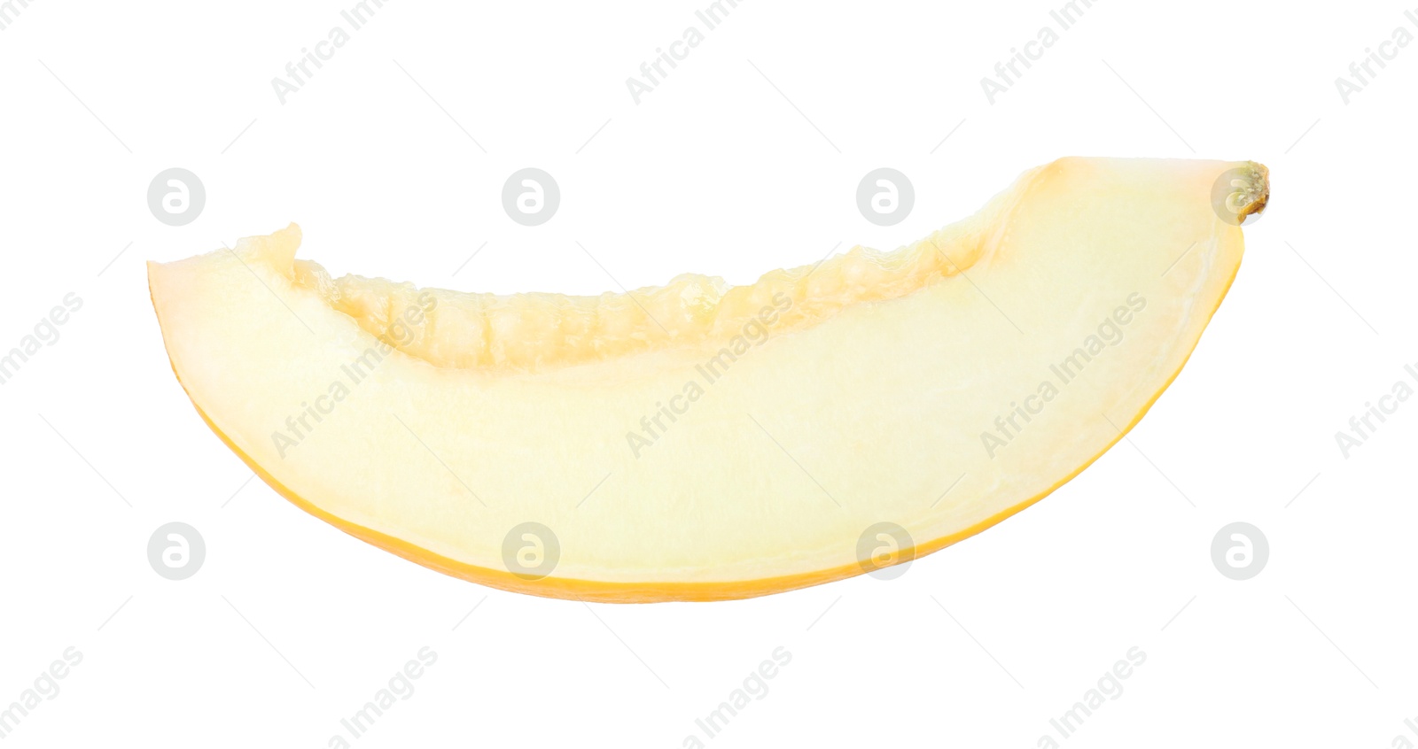 Photo of Slice of ripe melon isolated on white