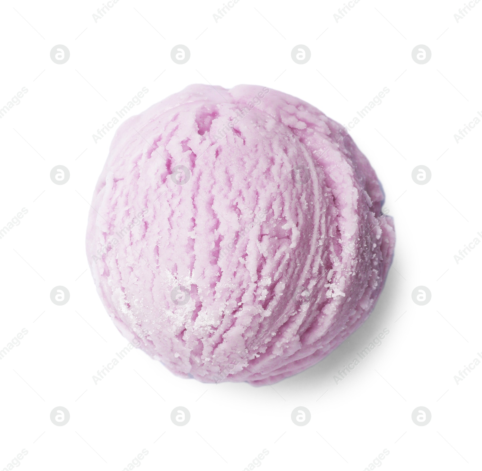 Image of Scoop of yummy ice cream isolated on white, top view