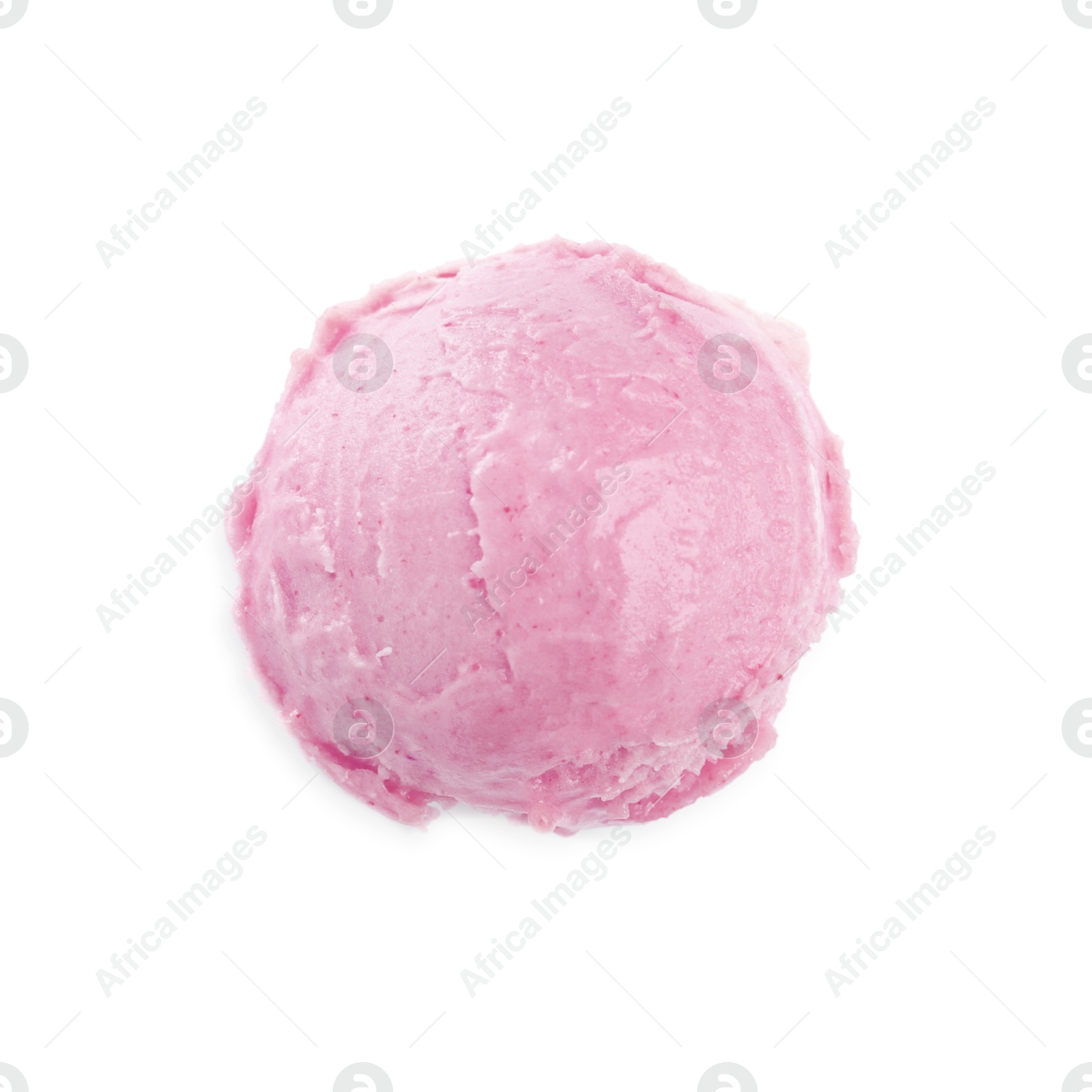 Image of Scoop of yummy ice cream isolated on white, top view