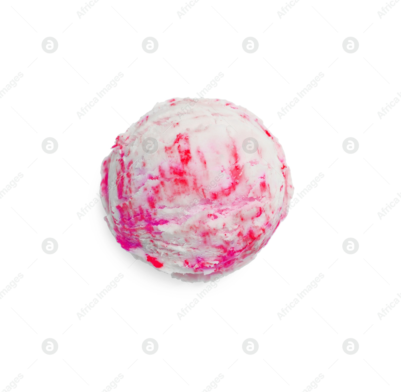 Image of Scoop of yummy ice cream isolated on white, top view