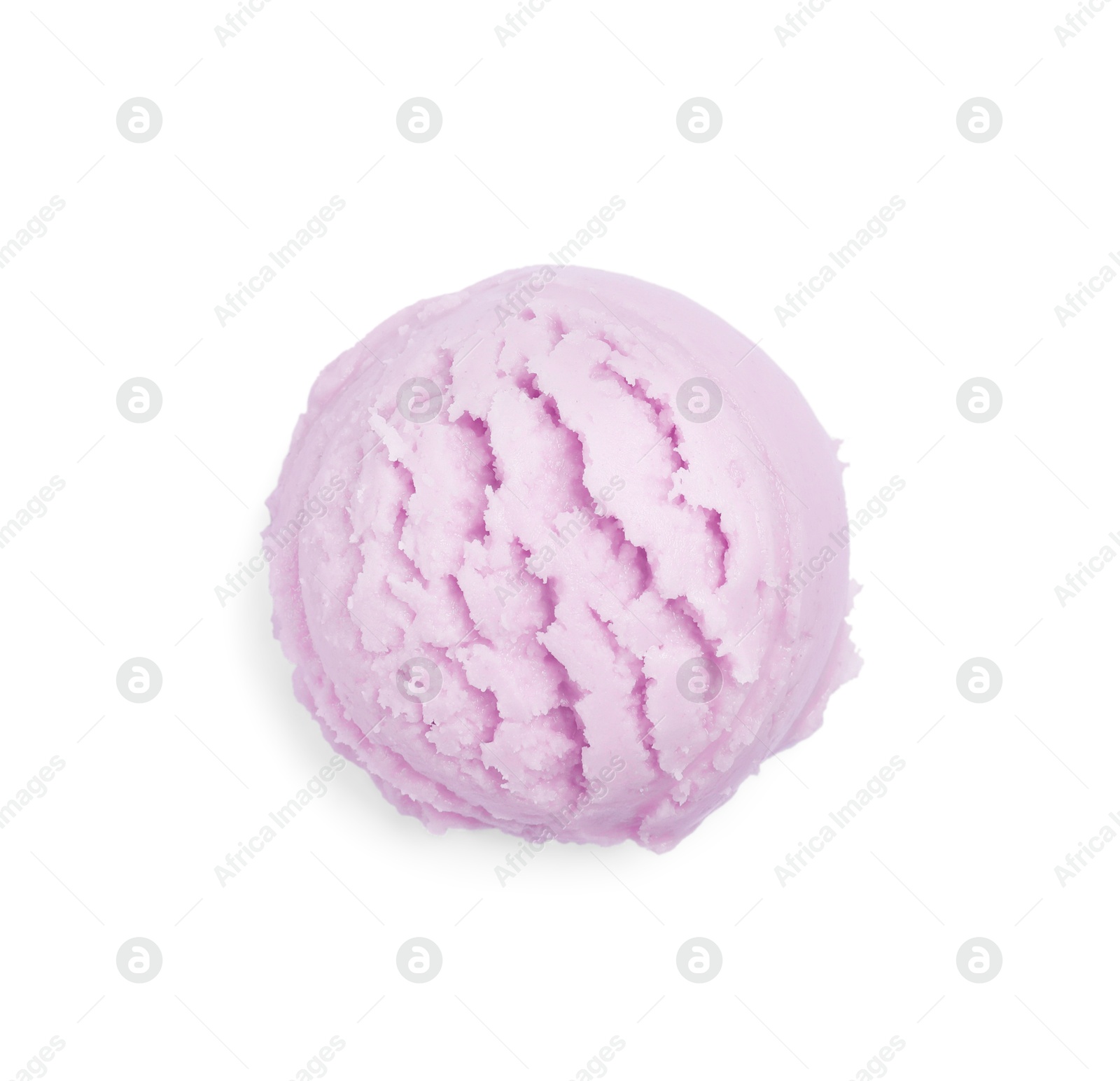 Image of Scoop of yummy ice cream isolated on white, top view