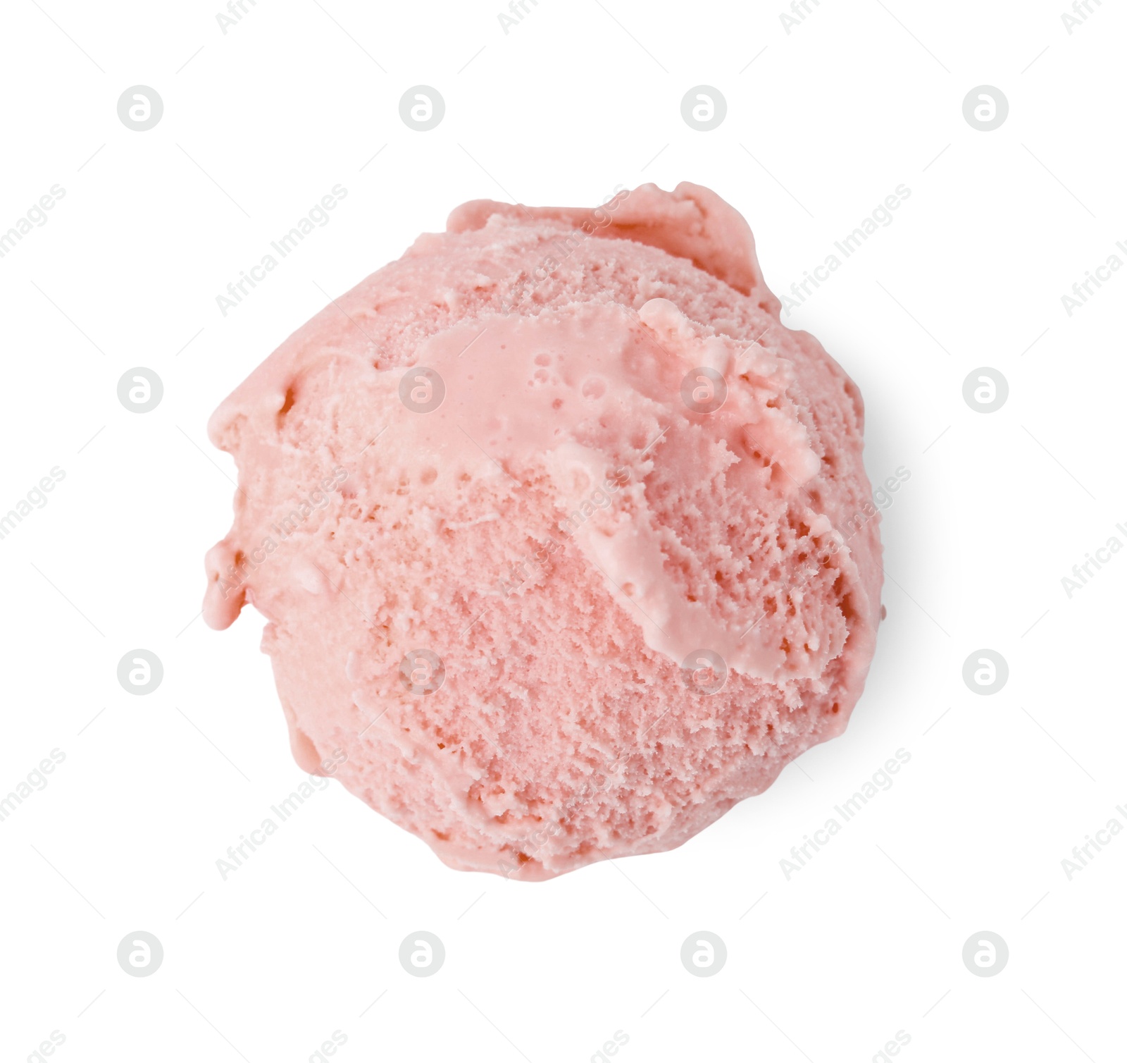 Image of Scoop of yummy ice cream isolated on white, top view