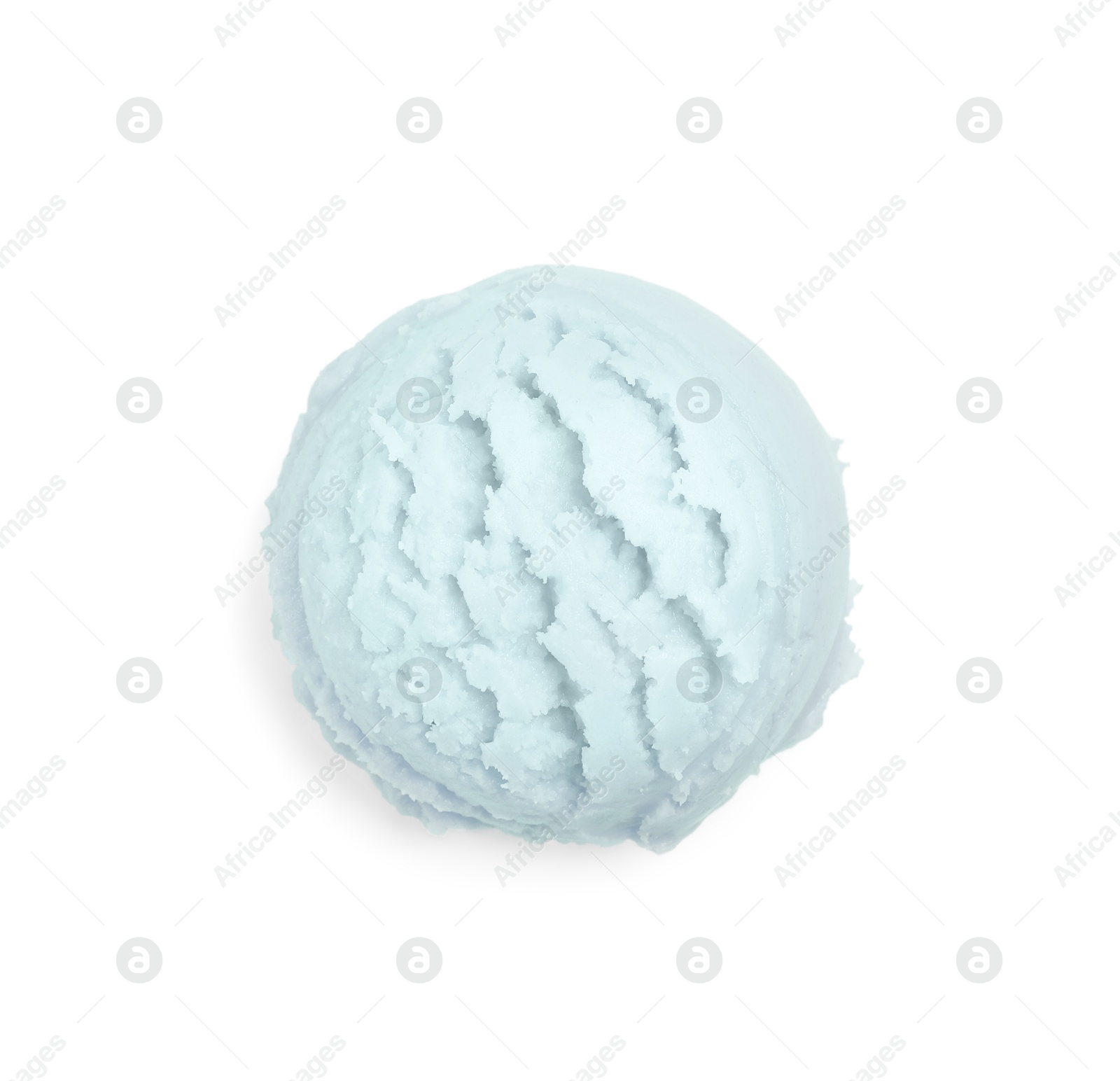 Image of Scoop of yummy ice cream isolated on white, top view