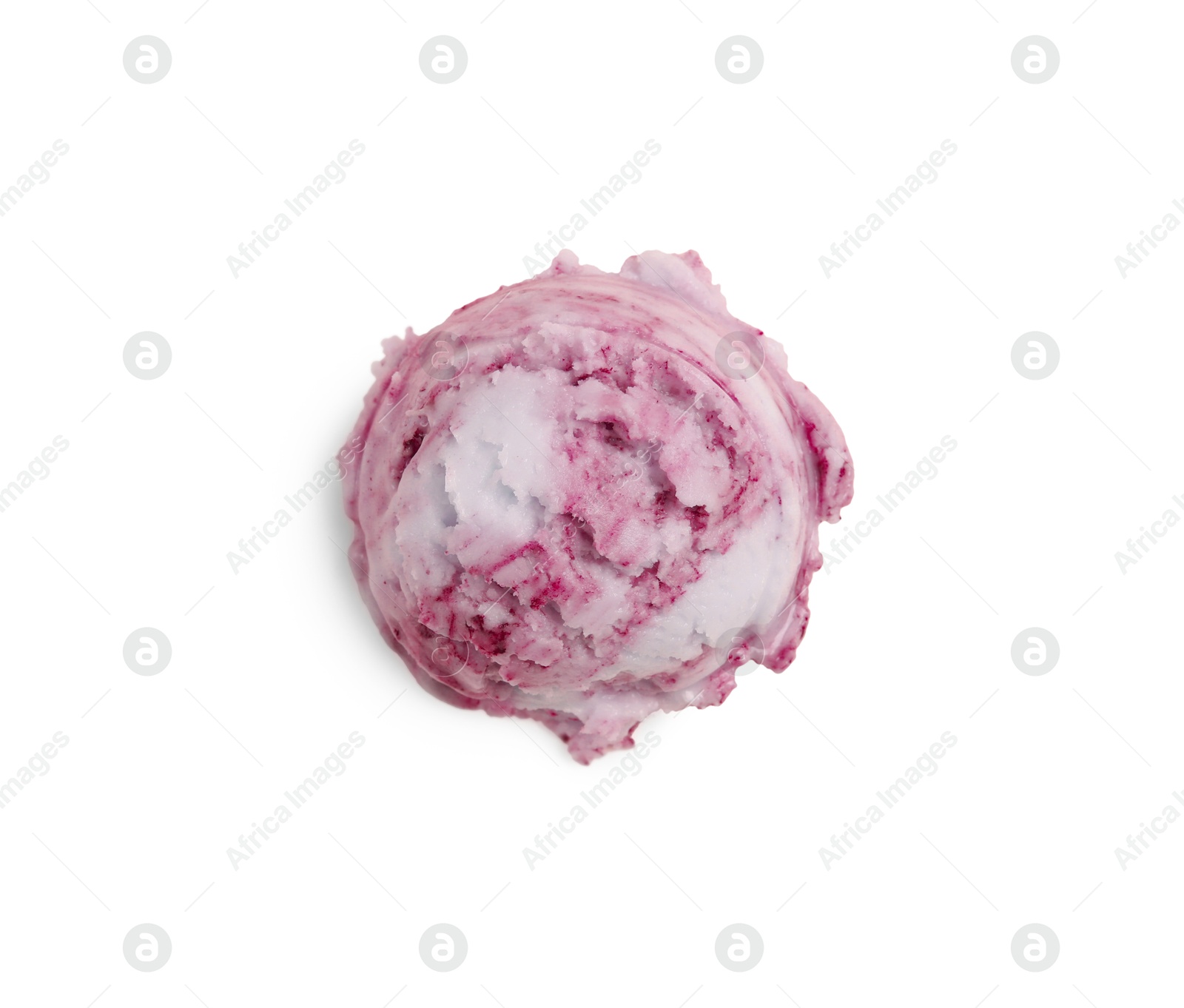 Image of Scoop of yummy ice cream isolated on white, top view