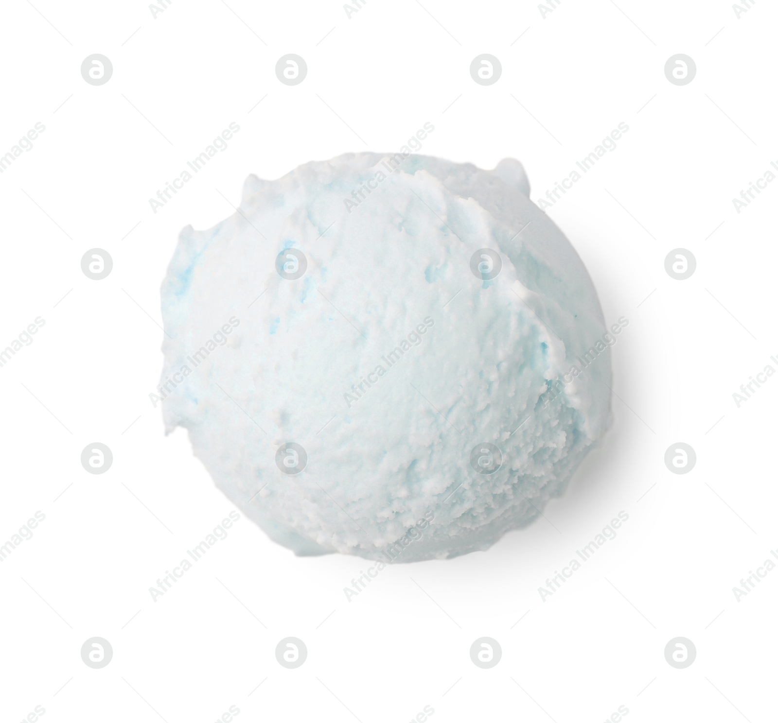 Image of Scoop of yummy ice cream isolated on white, top view