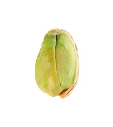 One peeled pistachio nut isolated on white