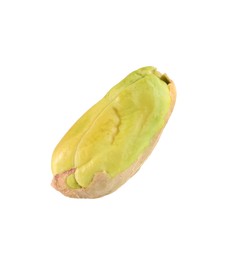 One peeled pistachio nut isolated on white