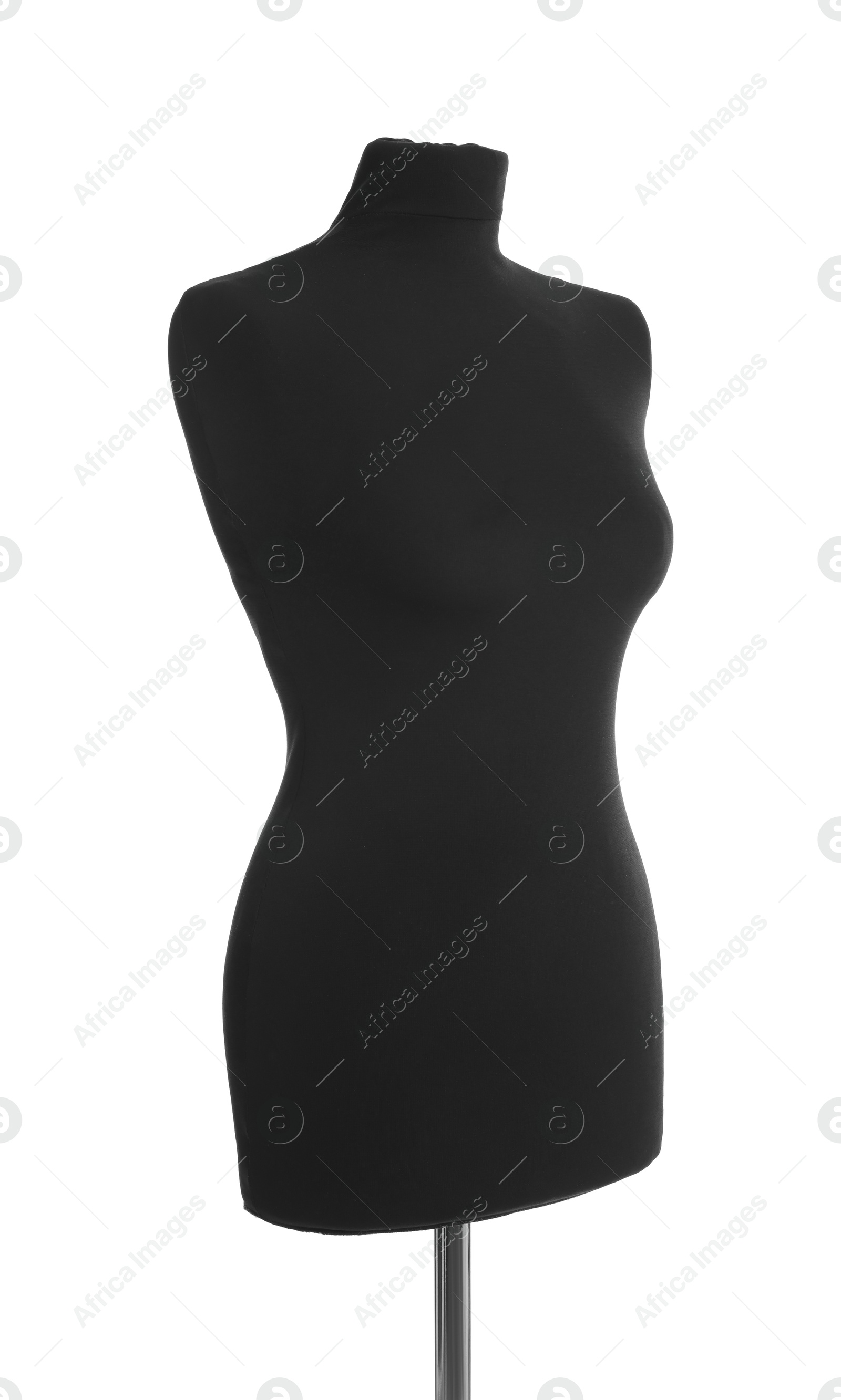 Photo of Black mannequin isolated on white. Fashion designer`s equipment