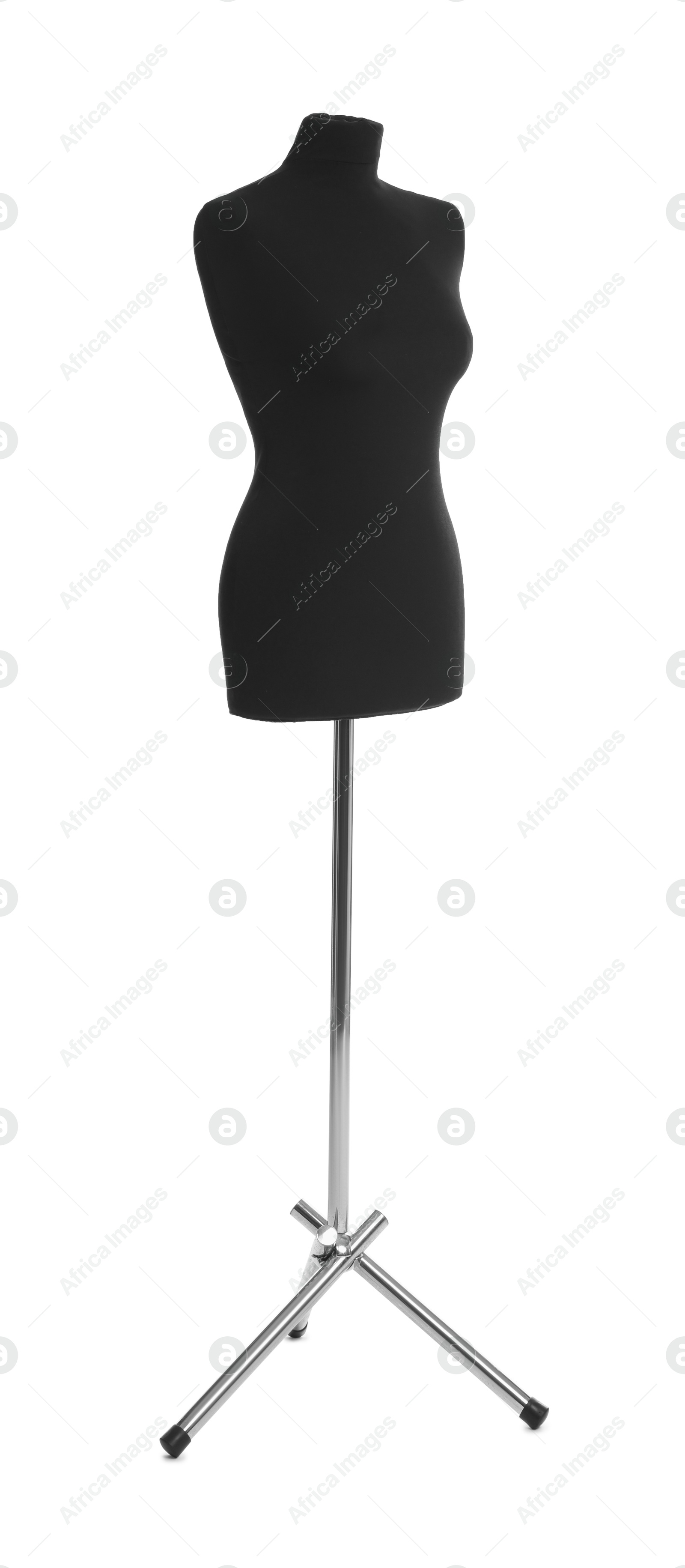 Photo of Black mannequin isolated on white. Fashion designer`s equipment