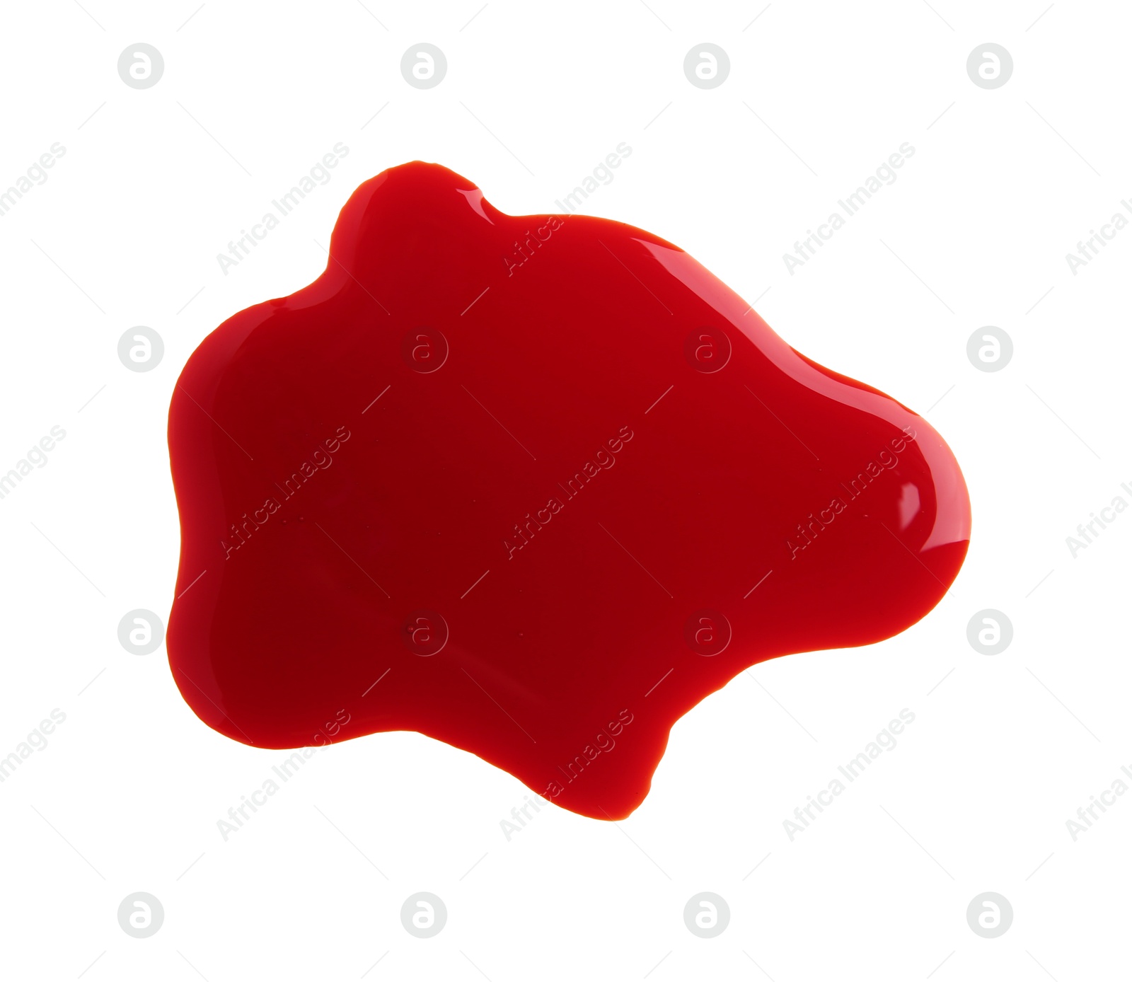 Photo of Stain of blood isolated on white, top view