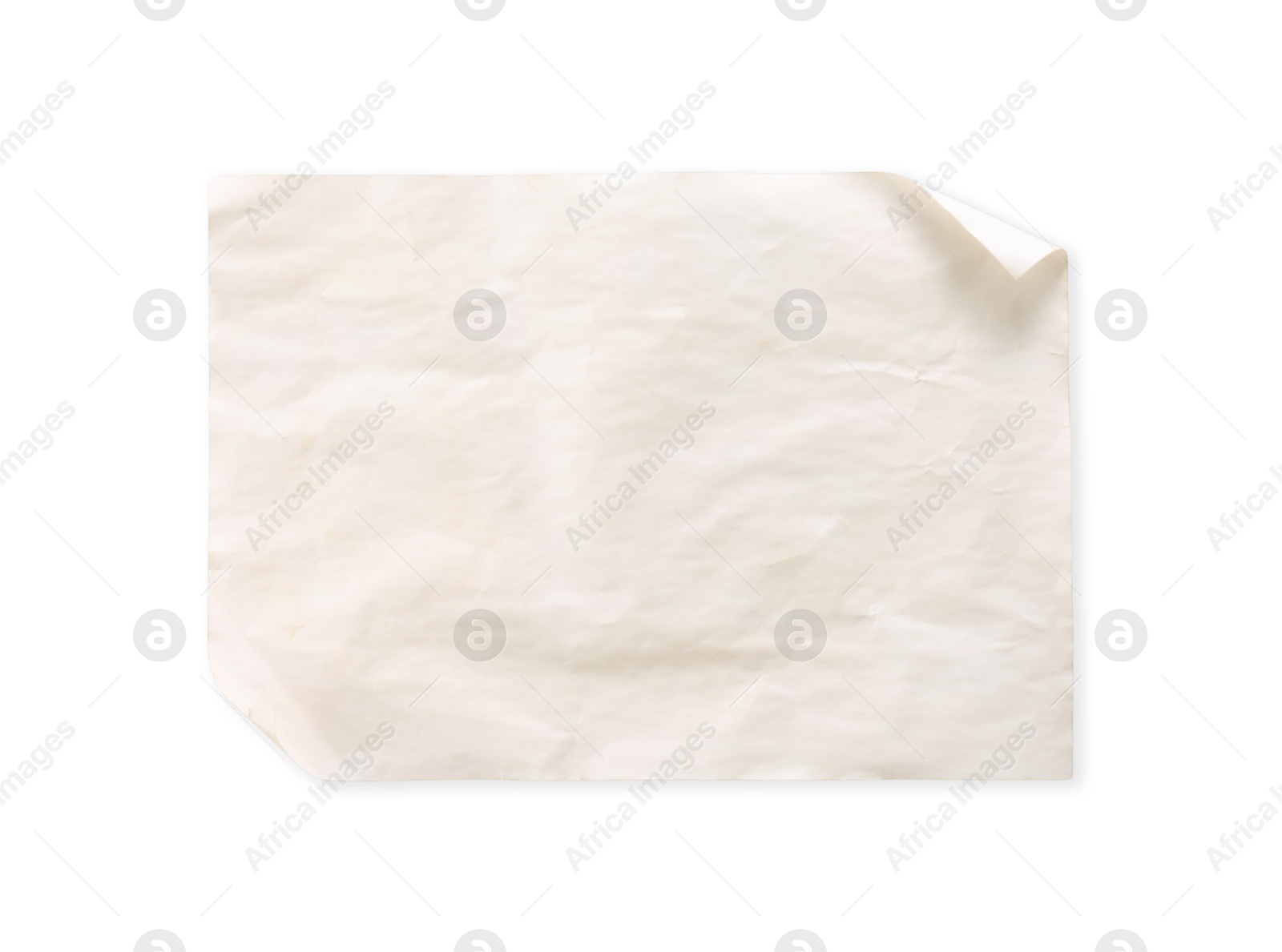 Photo of One old blank letter on light grey background, top view