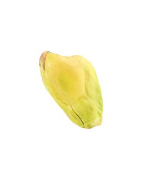 One peeled pistachio nut isolated on white