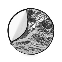 Photo of One light reflector isolated on white. Photo studio equipment