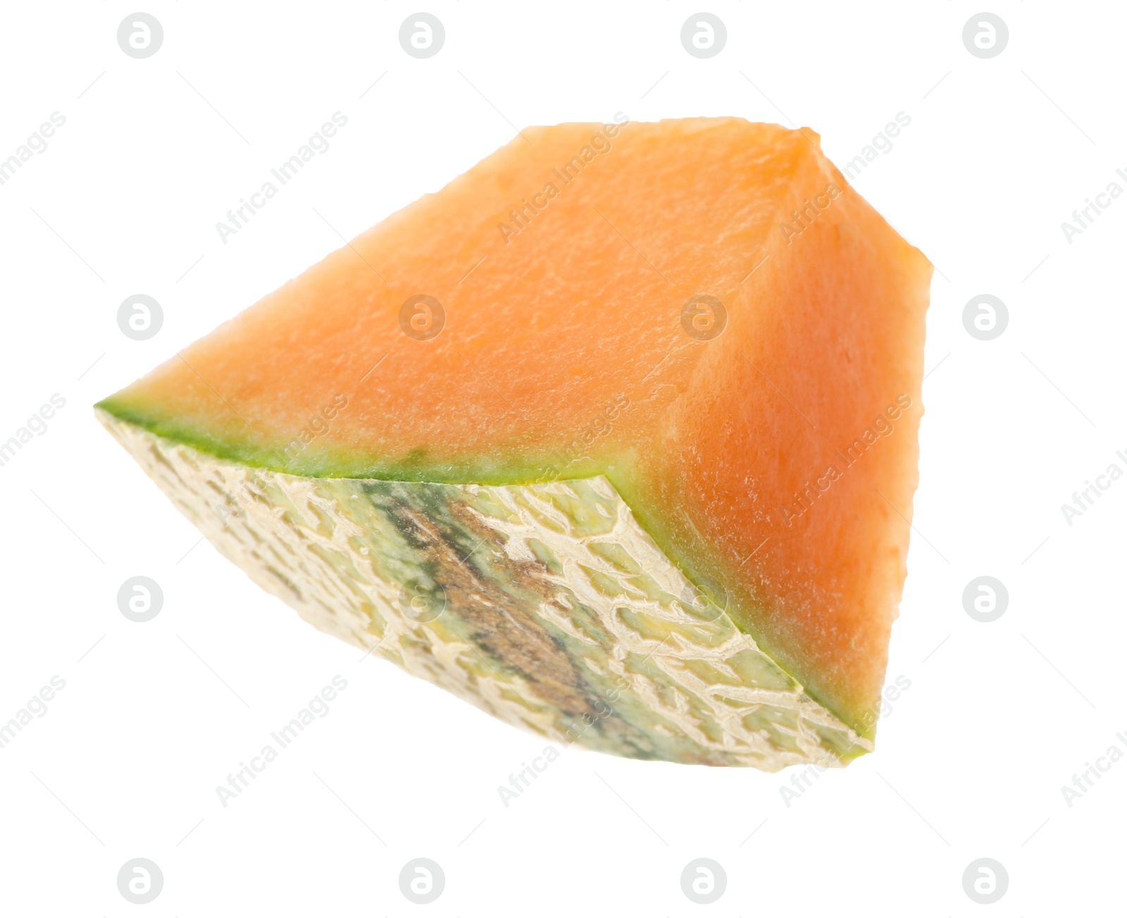 Photo of Piece of Cantaloupe melon isolated on white