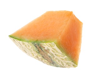 Photo of Piece of Cantaloupe melon isolated on white