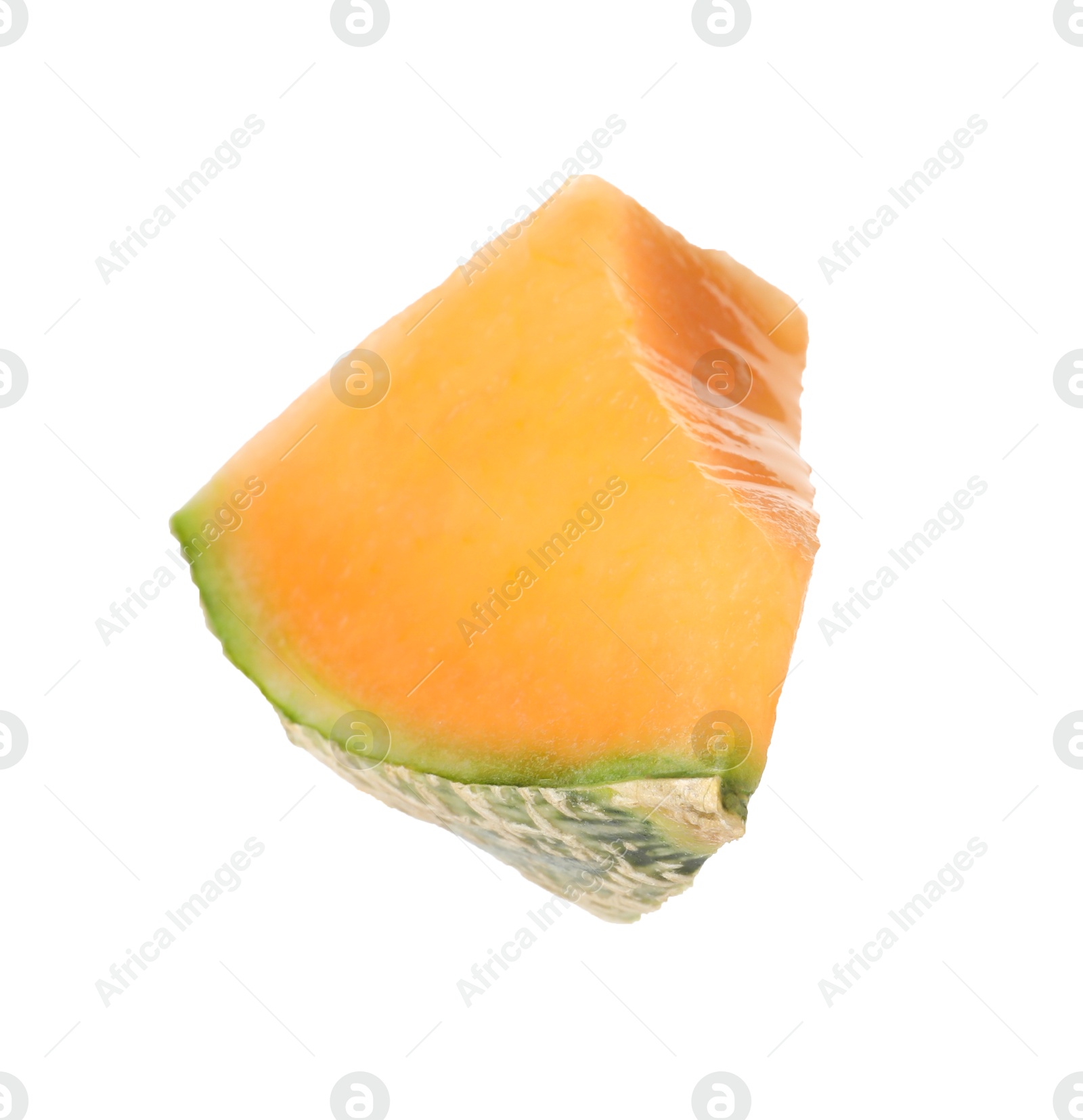 Photo of Piece of Cantaloupe melon isolated on white