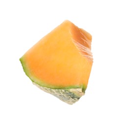 Photo of Piece of Cantaloupe melon isolated on white