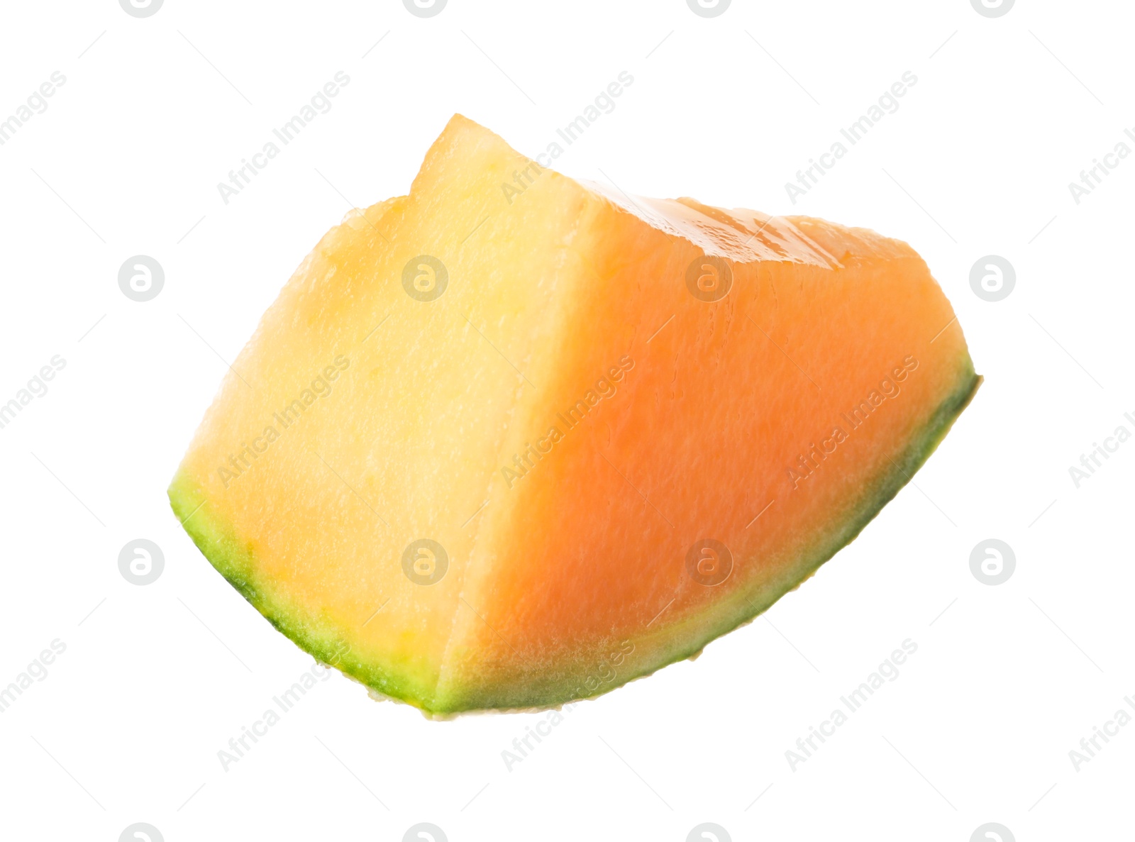 Photo of Piece of Cantaloupe melon isolated on white