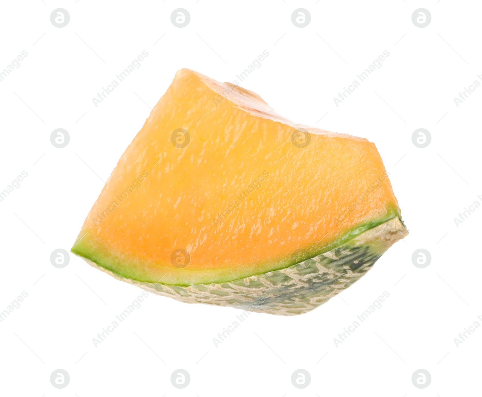 Photo of Piece of Cantaloupe melon isolated on white