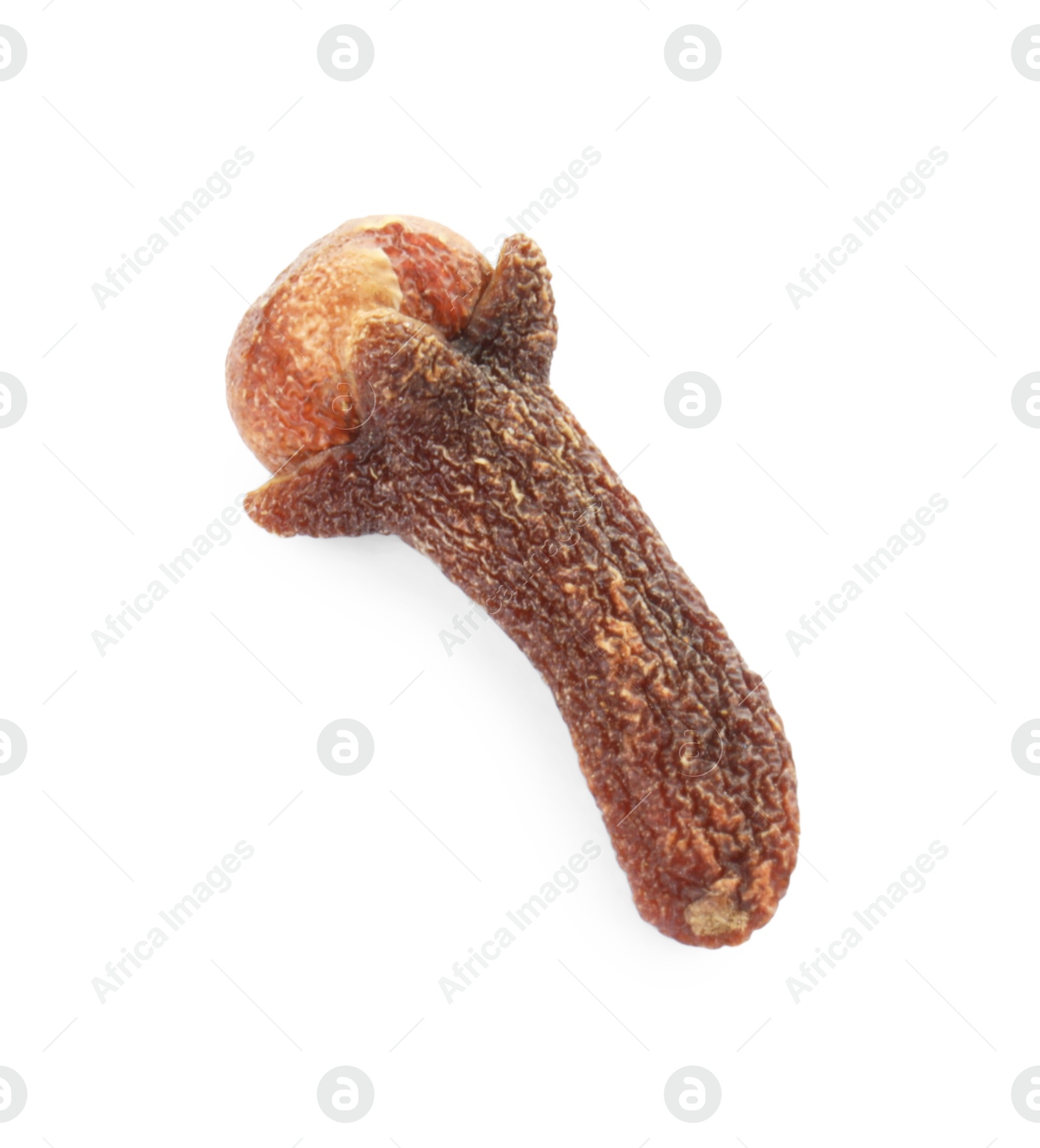 Photo of Aromatic spice. Dry clove bud isolated on white, top view