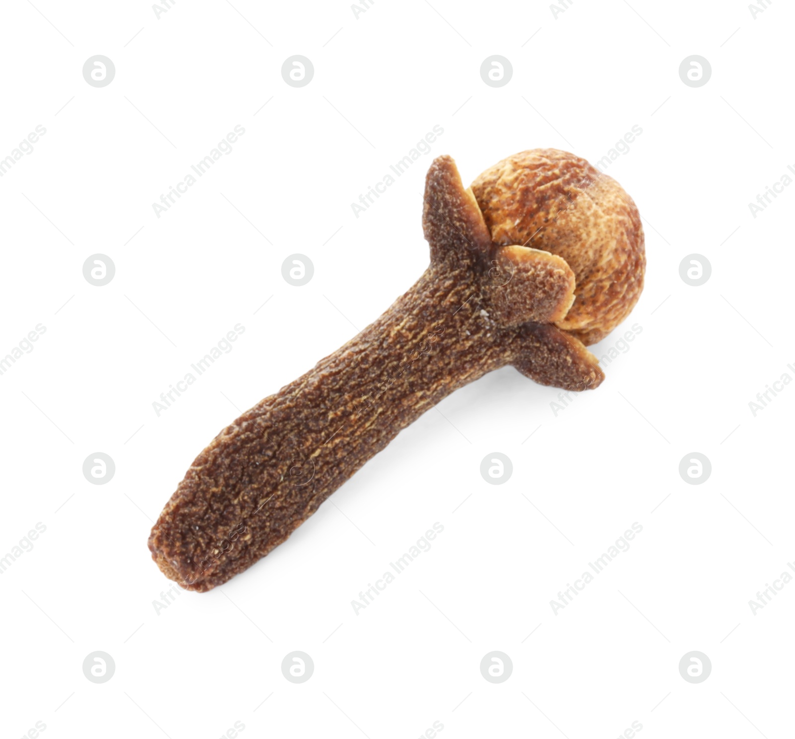 Photo of Aromatic spice. Dry clove bud isolated on white, top view