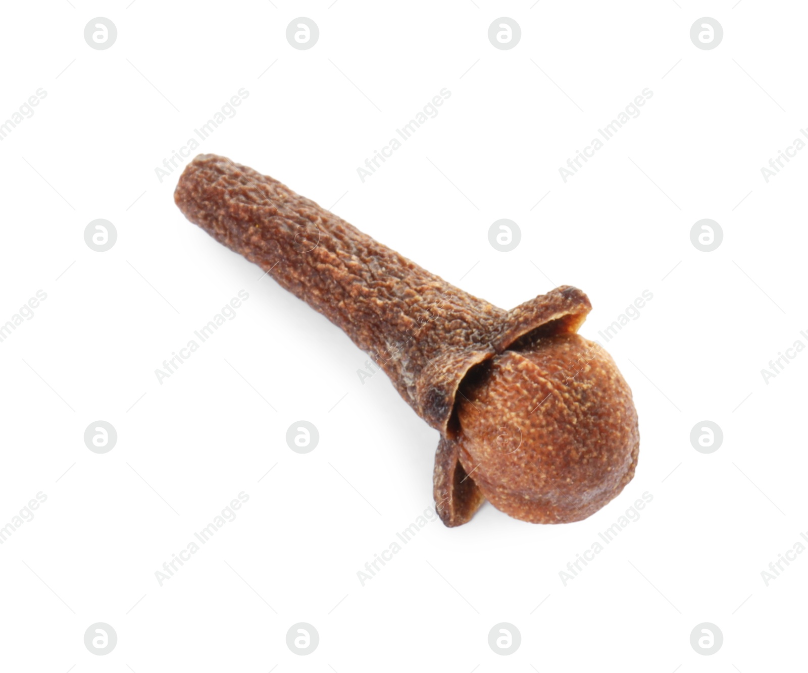 Photo of Aromatic spice. Dry clove bud isolated on white, top view