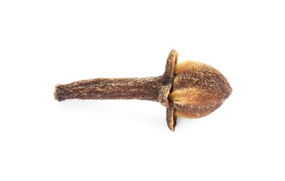 Aromatic spice. Dry clove bud isolated on white, top view