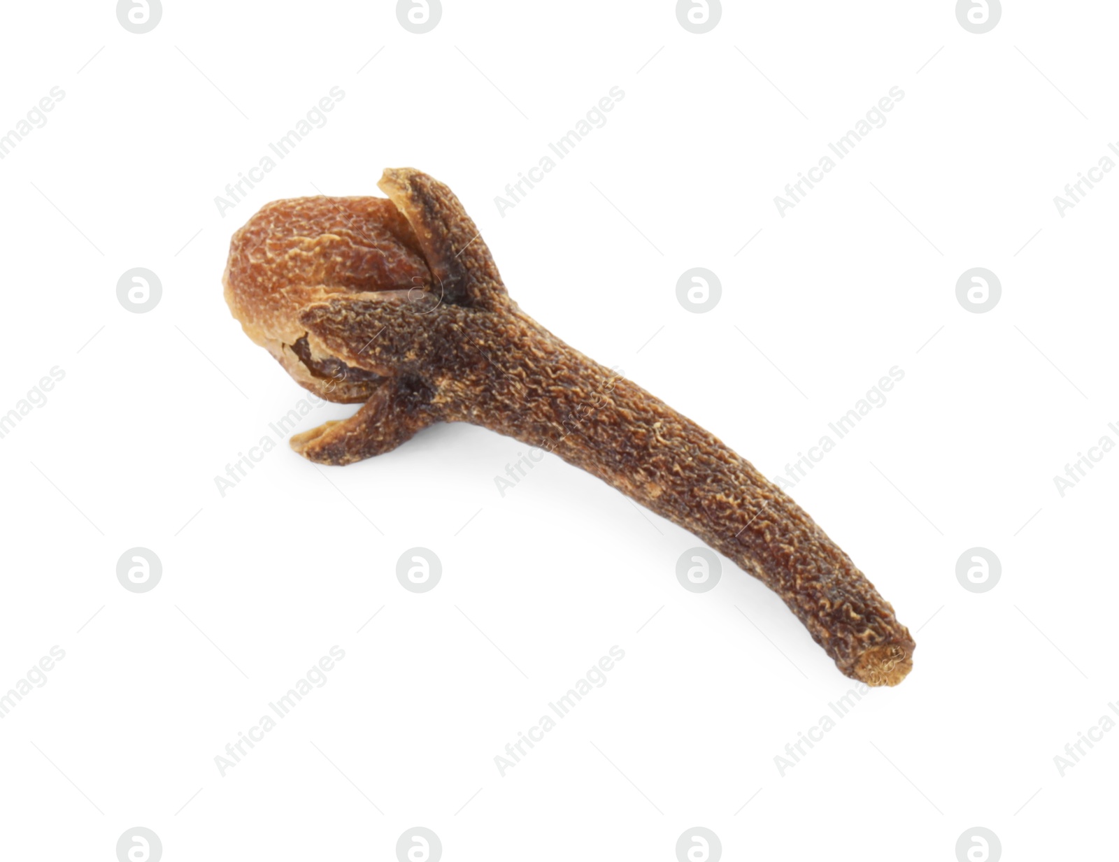 Photo of Aromatic spice. Dry clove bud isolated on white, top view