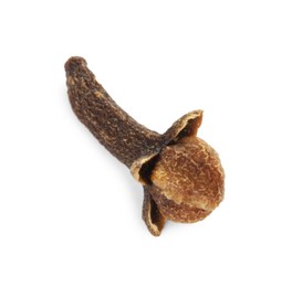 Photo of Aromatic spice. Dry clove bud isolated on white, top view