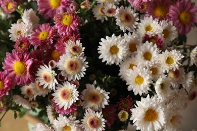 Photo of Beautiful white and pink flowers, closeup view