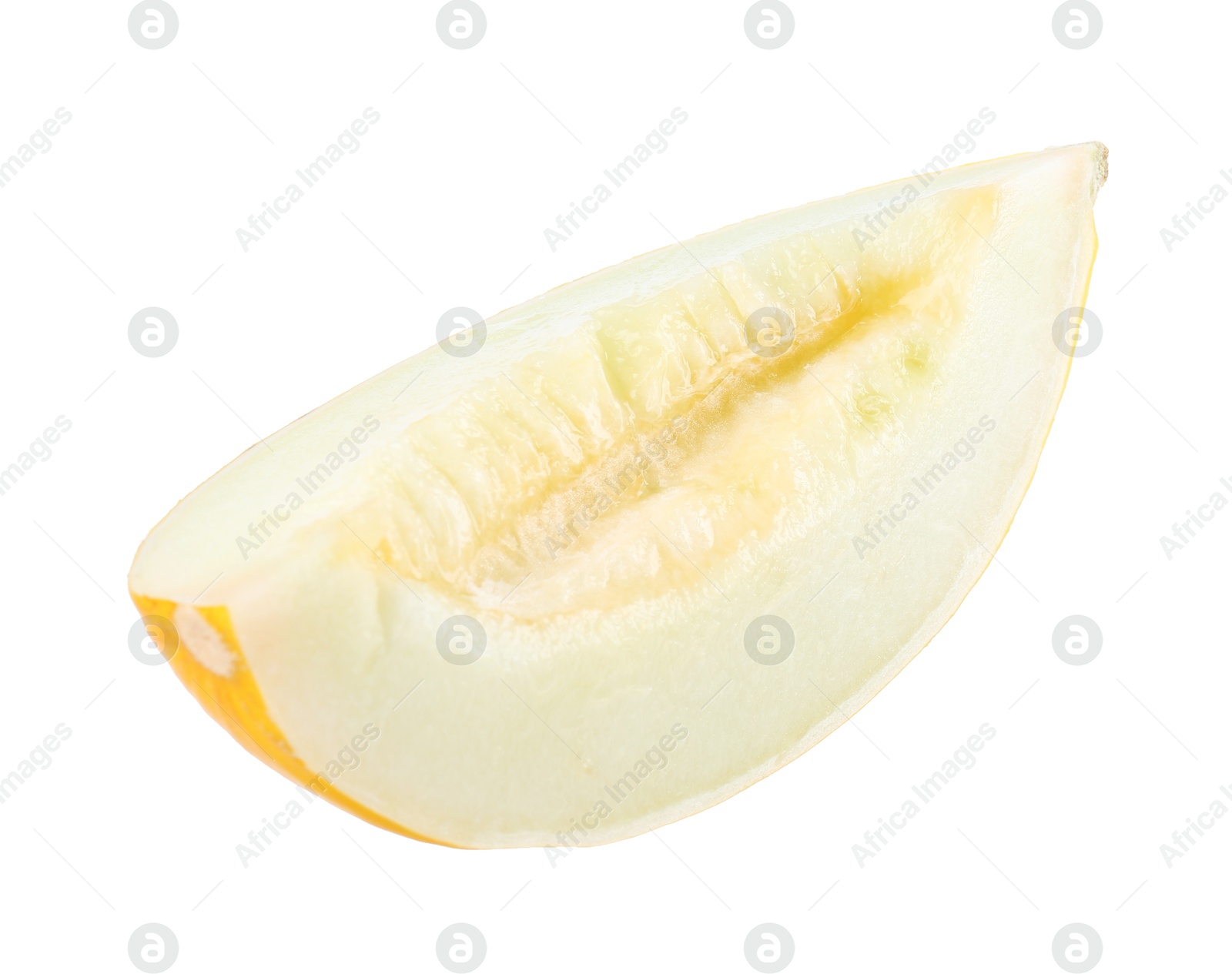 Photo of Slice of ripe melon isolated on white