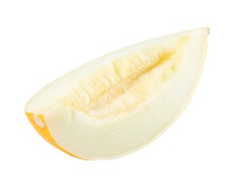 Photo of Slice of ripe melon isolated on white