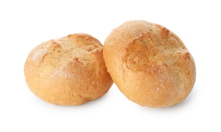 Photo of Two homemade tasty buns isolated on white