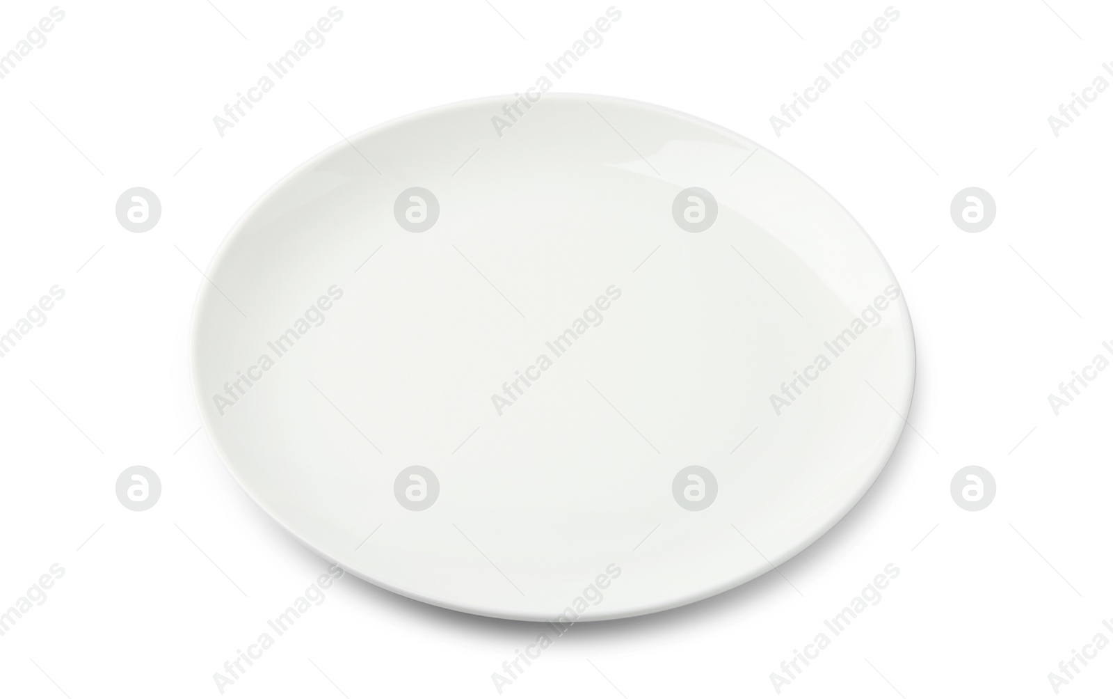 Photo of One empty ceramic plate isolated on white