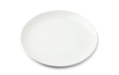 Photo of One empty ceramic plate isolated on white