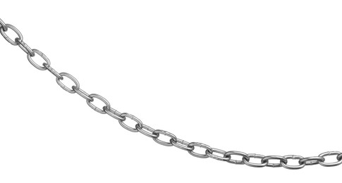 One common metal chain on white background