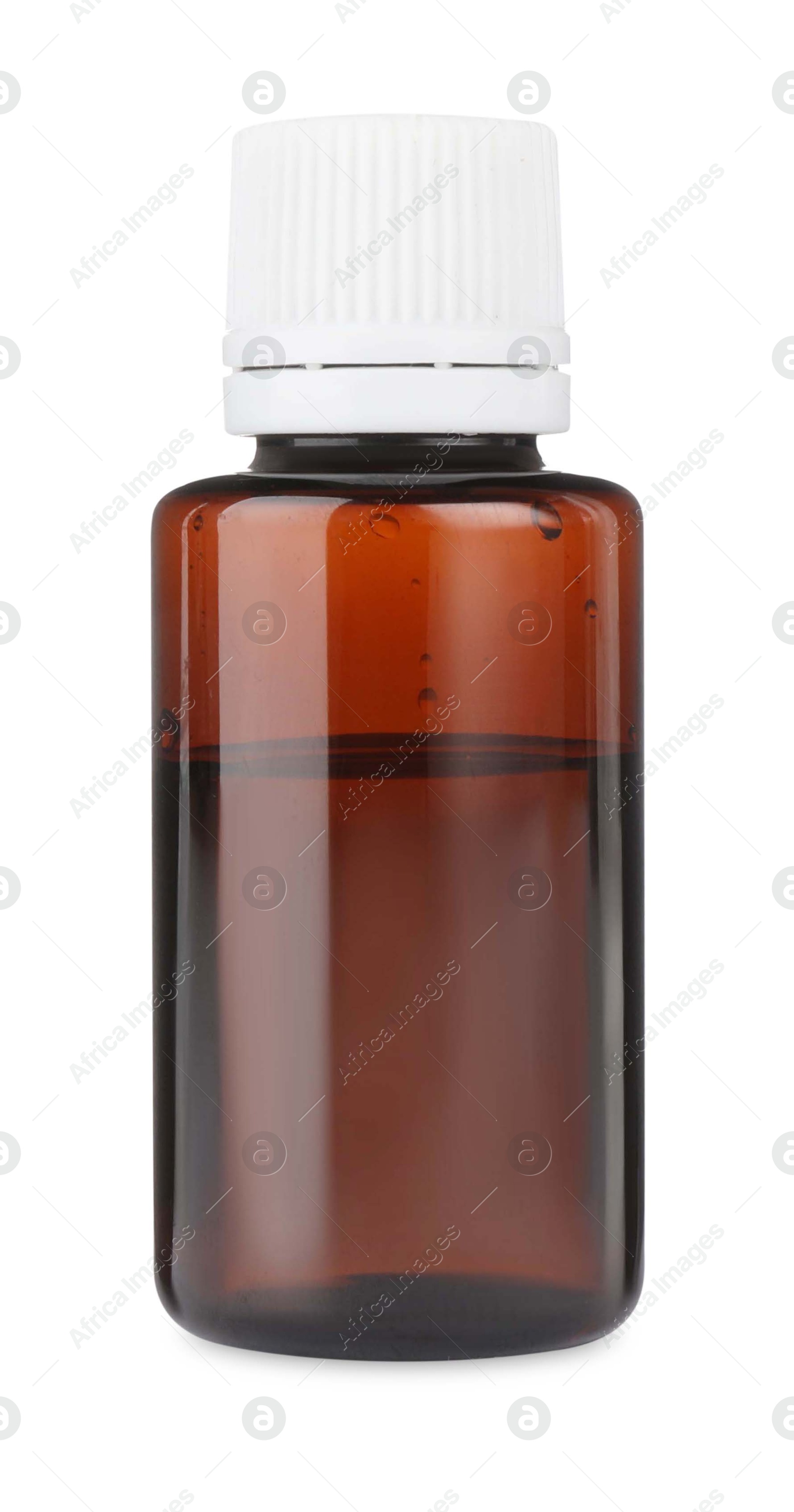 Photo of Medical bottle with medicine isolated on white