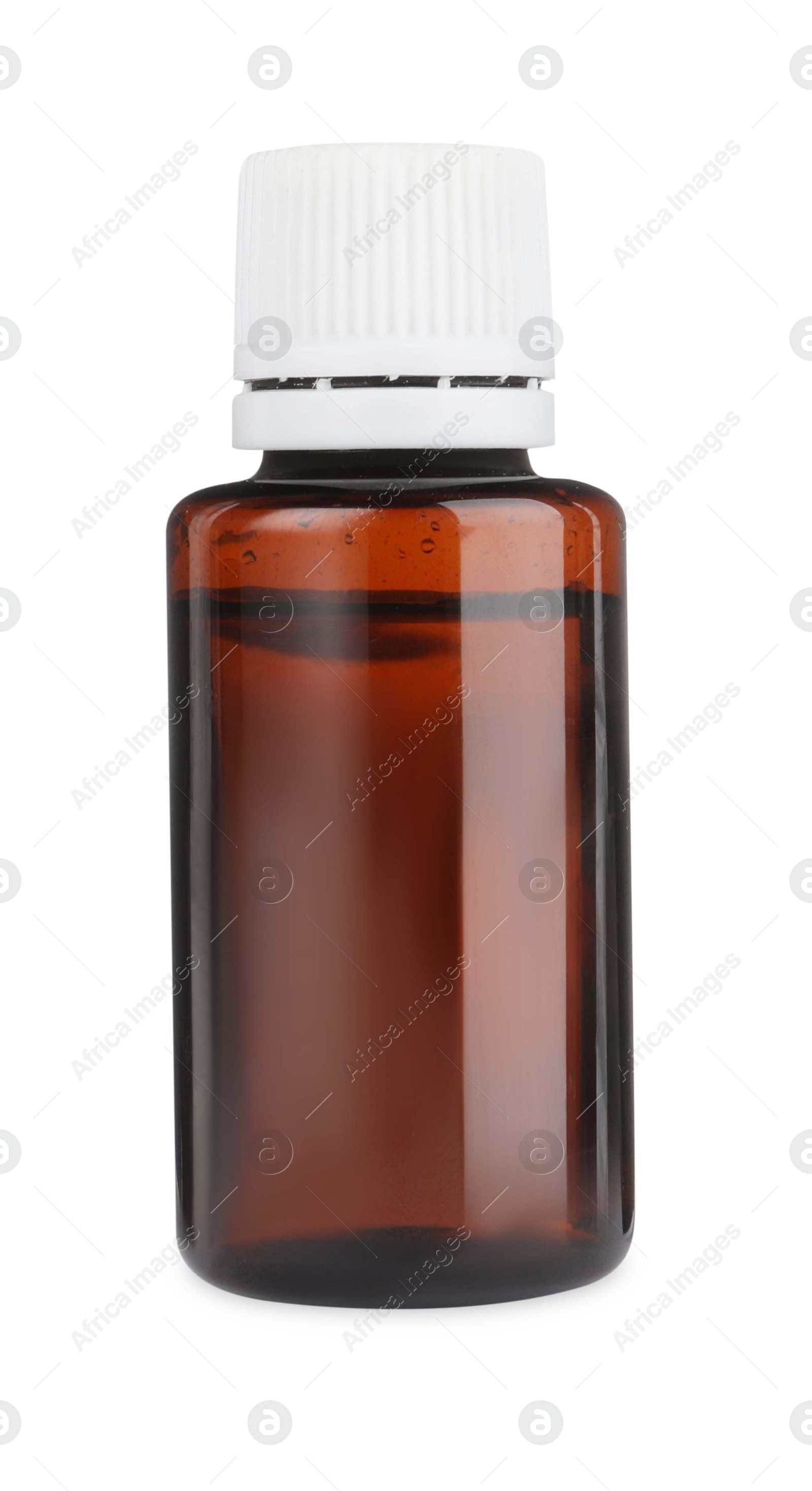 Photo of Medical bottle with medicine isolated on white