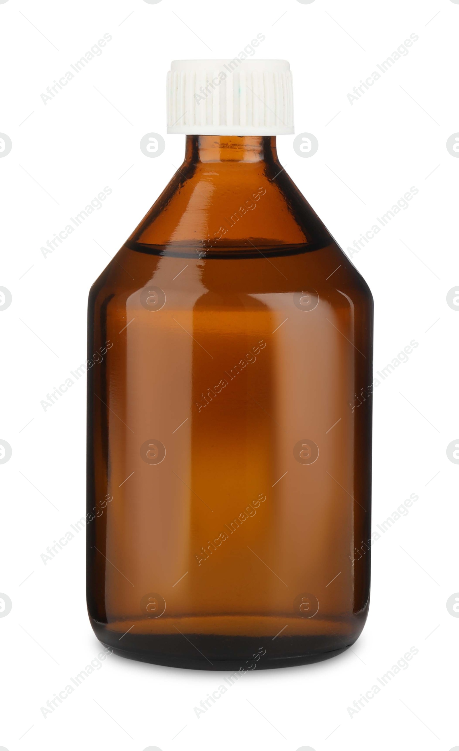 Photo of Medical bottle with medicine isolated on white