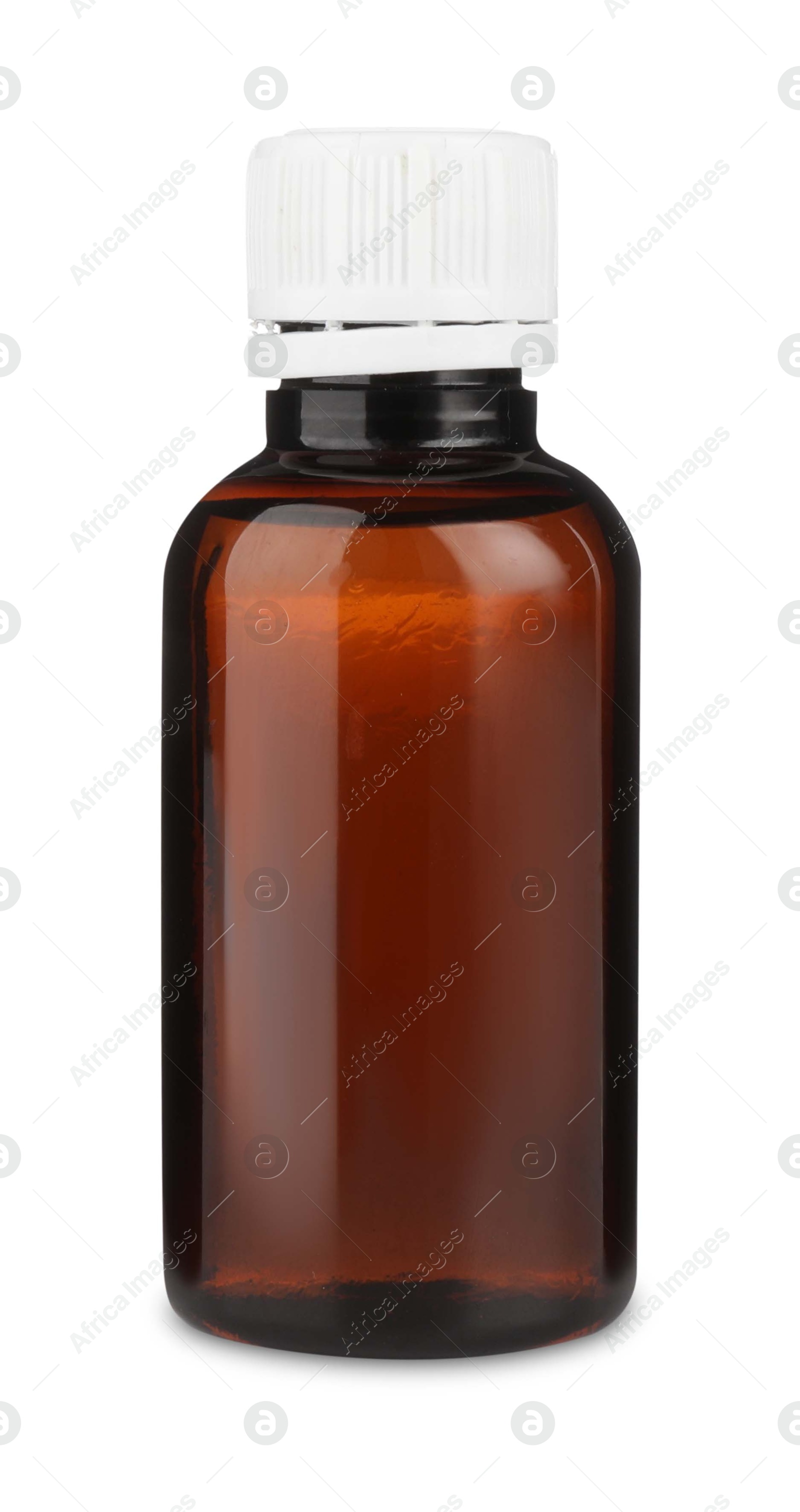 Photo of Medical bottle with medicine isolated on white