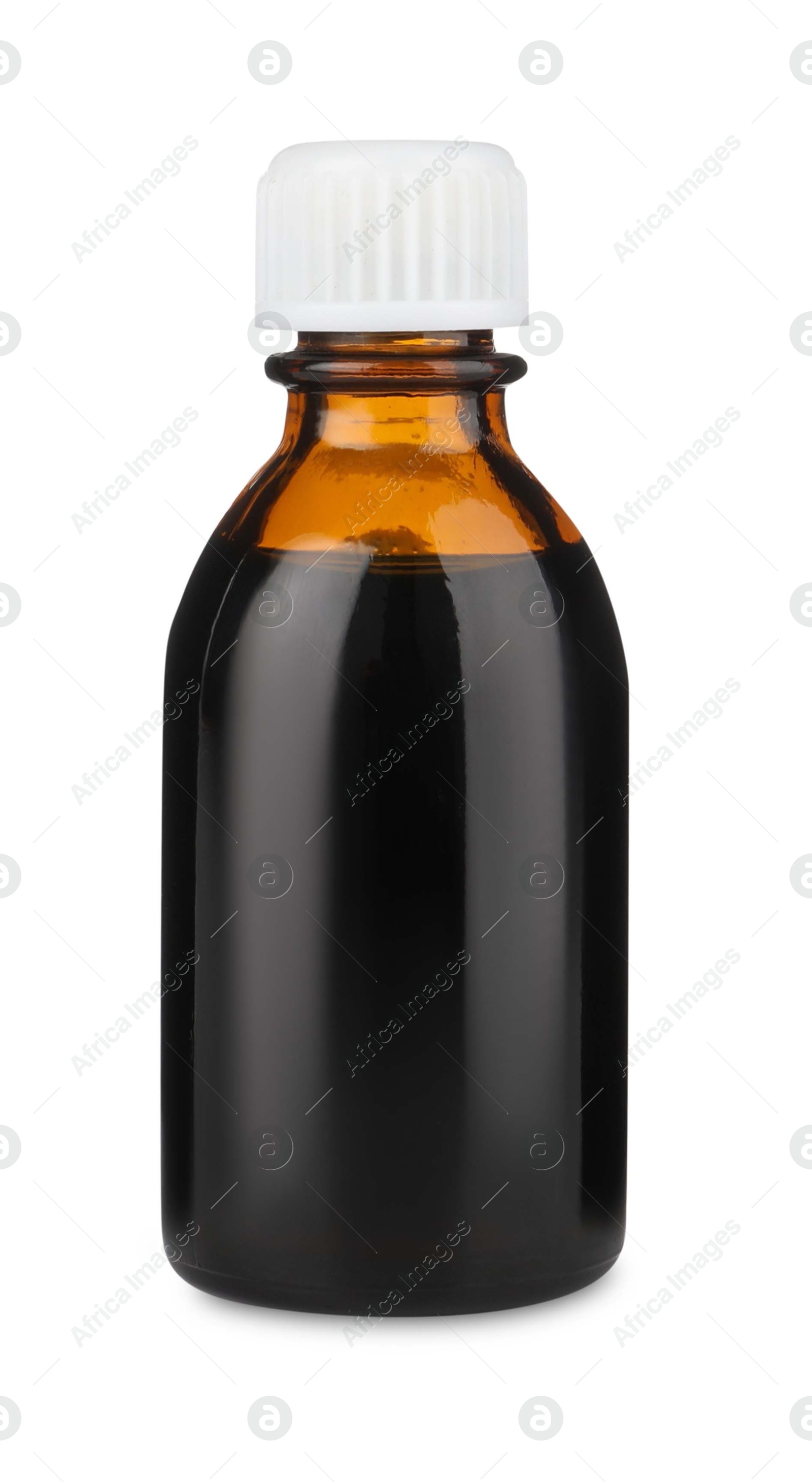 Photo of Medical bottle with medicine isolated on white