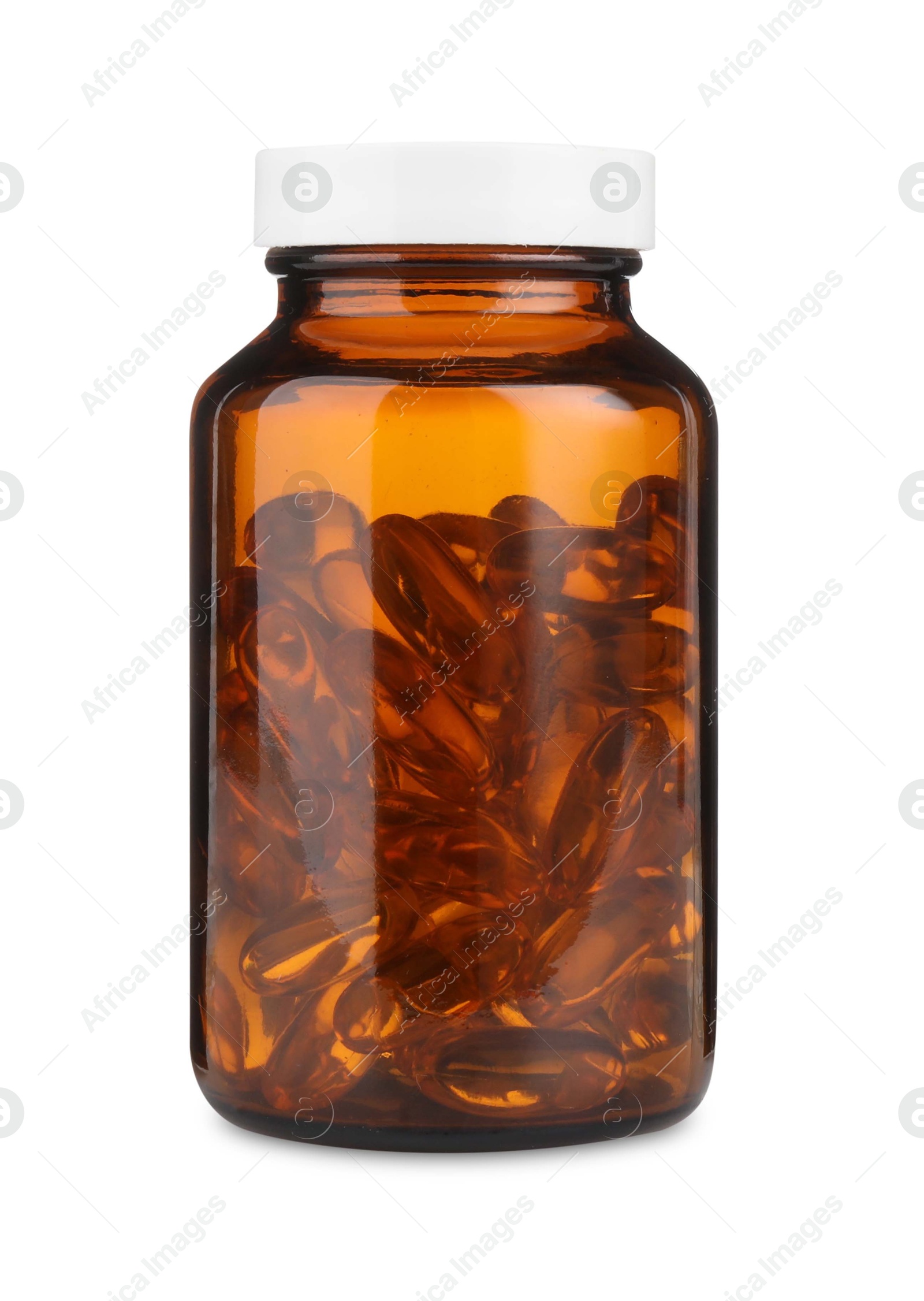 Photo of Medical bottle with pills isolated on white