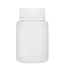 Photo of Medical bottle with pills isolated on white